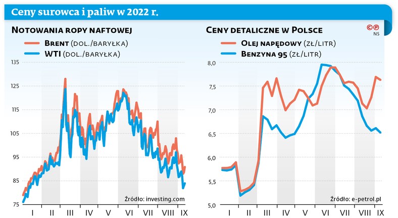 Ceny surowca i paliw w 2022 r.