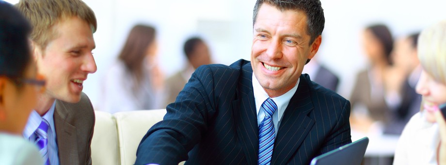 Business people shaking hands, finishing up a meeting