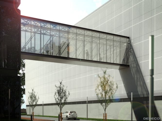 CEZAMET - Wizualizacje laboratoriów przy ul. Poleczki - widok łacznika