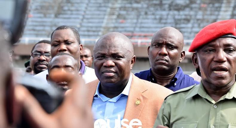 Sports Minister Solomon Dalung and Governor of Lagos Akinwunmi Ambode 