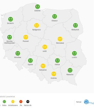Stan powietrza w Polsce - 27 listopada 2019 r.