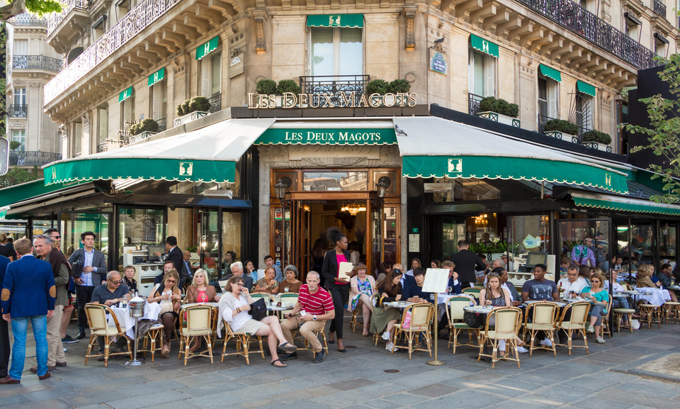 Les Deux Magots, Saint-Germain-des-Pres, Paryż