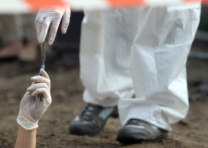 Ekshumacja ofiar komunizmu pochowanych na 'Łączce' na Powązkach