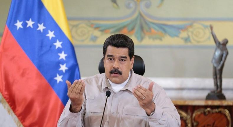 Venezuelan President Nicolas Maduro, pictured in 2016, has been blamed by the opposition for an economic crisis aggravated by falling oil prices, which has caused acute shortages of food and medicine