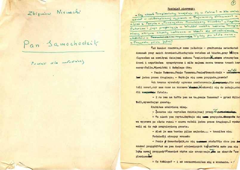 Maszynopis Pana Samochodzika i templariuszy w zbiorach Muzeum Warmii i Mazur w Olsztynie