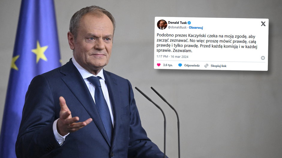 Donald Tusk skomentował słowa Jarosława Kaczyńskiego na posiedzeniu sejmowej komisji śledczej