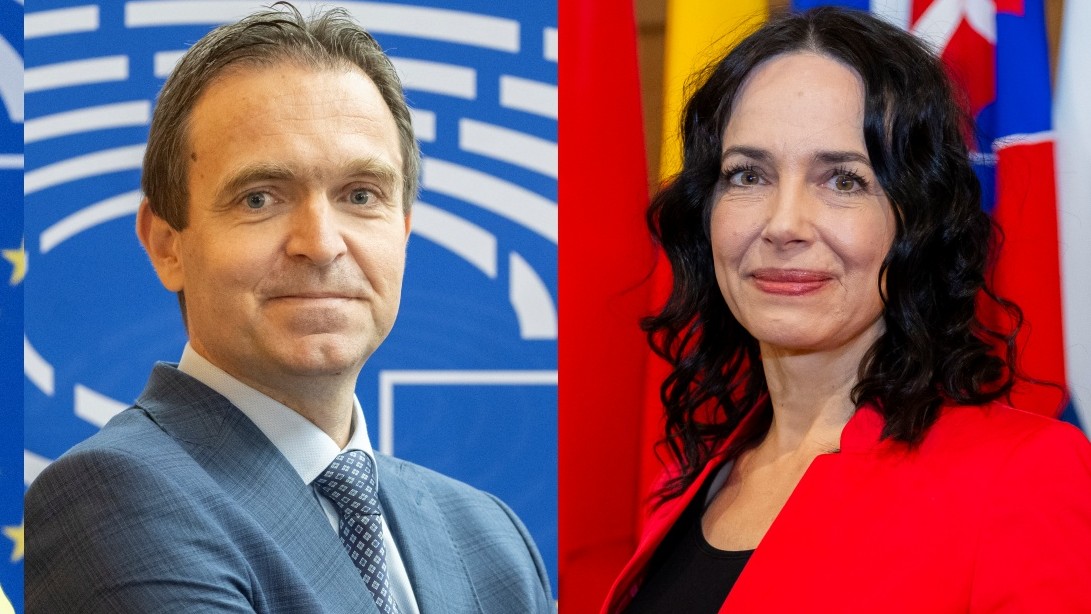 Slovenskí europoslanci-  Ľudovít Ódor a Miriam Lexmann.