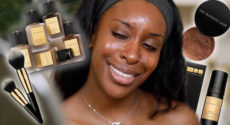 Jackie Aina gives hilarious foundation review from legendary makeup artist Pat McGrath [Credit: Youtube/ Jackei Aina]