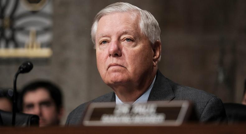 Sen. Lindsey Graham was in Nebraska Wednesday, skipping Senate votes to push state lawmakers to change their Electoral College system.Michael A. McCoy for The Washington Post via Getty Images