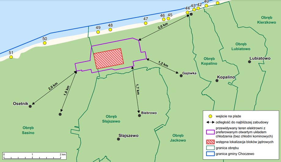 Ubicación de la primera central nuclear de Polonia