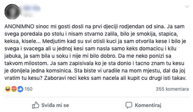 Post koji je izazvao burne reakcije