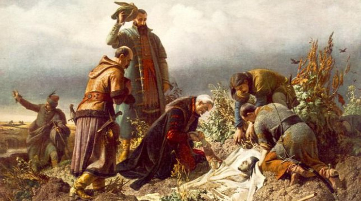 Székely Bertalan festménye II. Lajos holttestének megtalálásáról