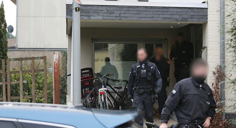 Police in several countries including these in Germany raided properties linked to the Italian 'Ndrangheta mafia group