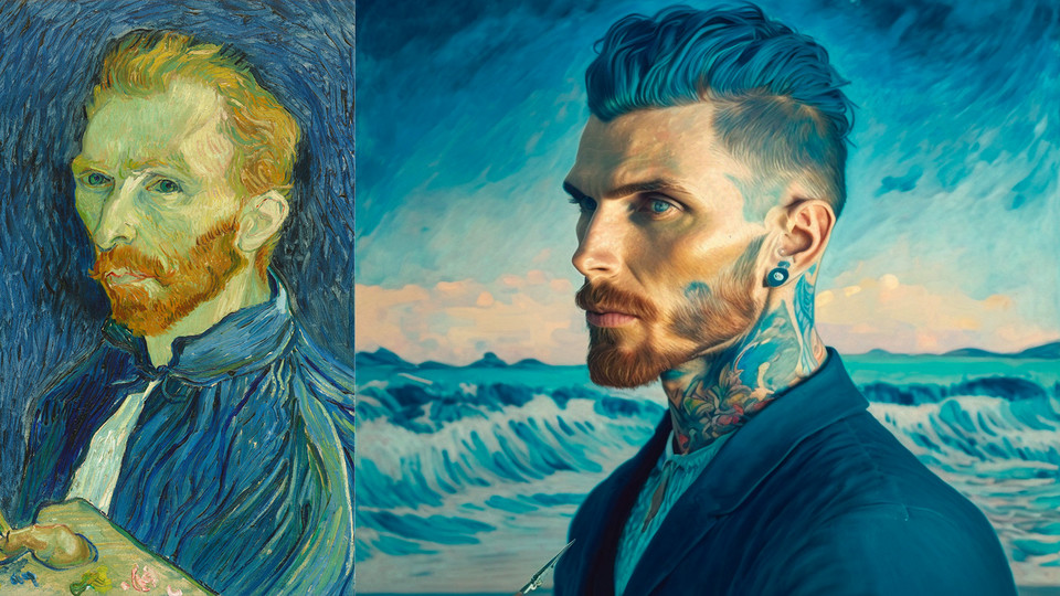"Van Gogh 2050" inspirowany autoportretem Vincenta van Gogha