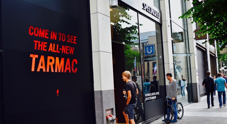 The Specialized pop-up store in Düsseldorf ahead of the Tour de France, on June 30, 2017.