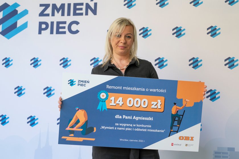 pani Agnieszka laureatka konkursu „Wymień z nami piec i odśwież mieszkanie” 