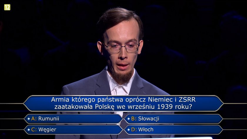 Michał usłyszał pytanie za pół miliona