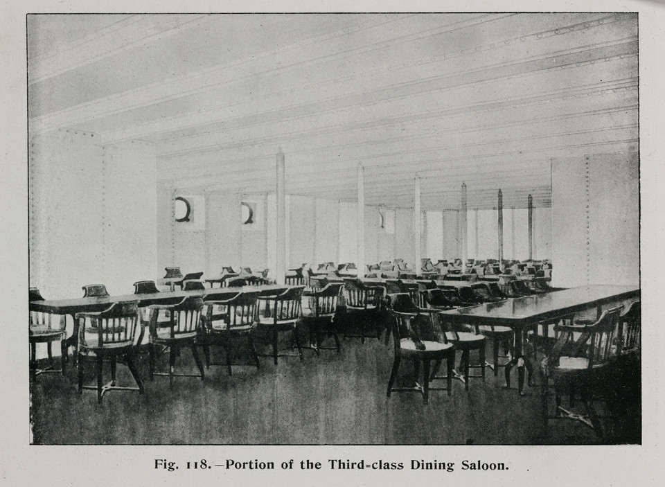 Wnętrze Titanica. Na zdjęciu - stołówka trzeciej klasy