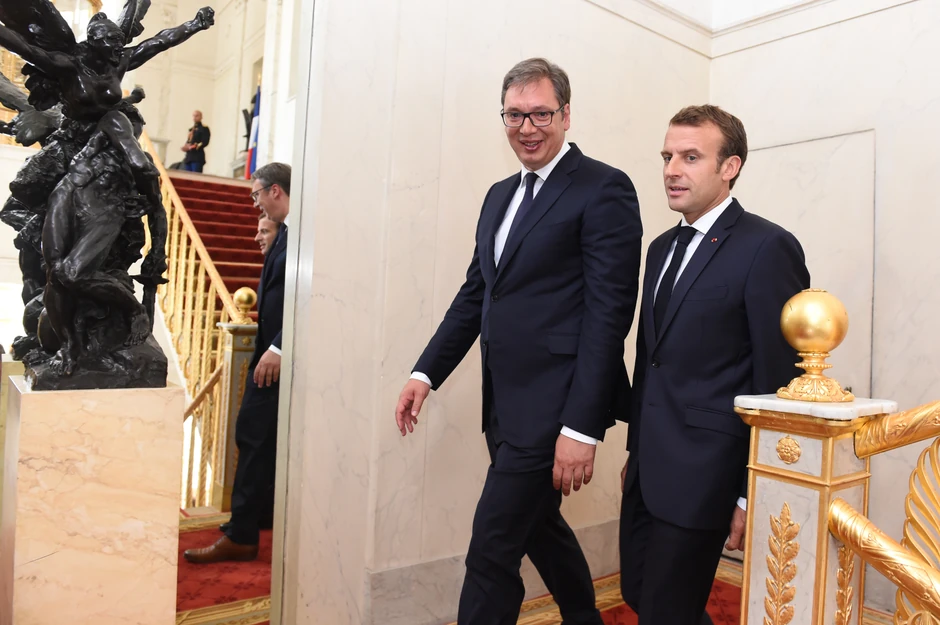 Aleksandar Vučić i Emanuel Makron