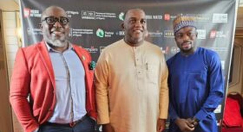 Mouktar Mohammed (middle) alongside other participants during the Nigeria-France Sports Award and Gala in Paris, France [NAN]