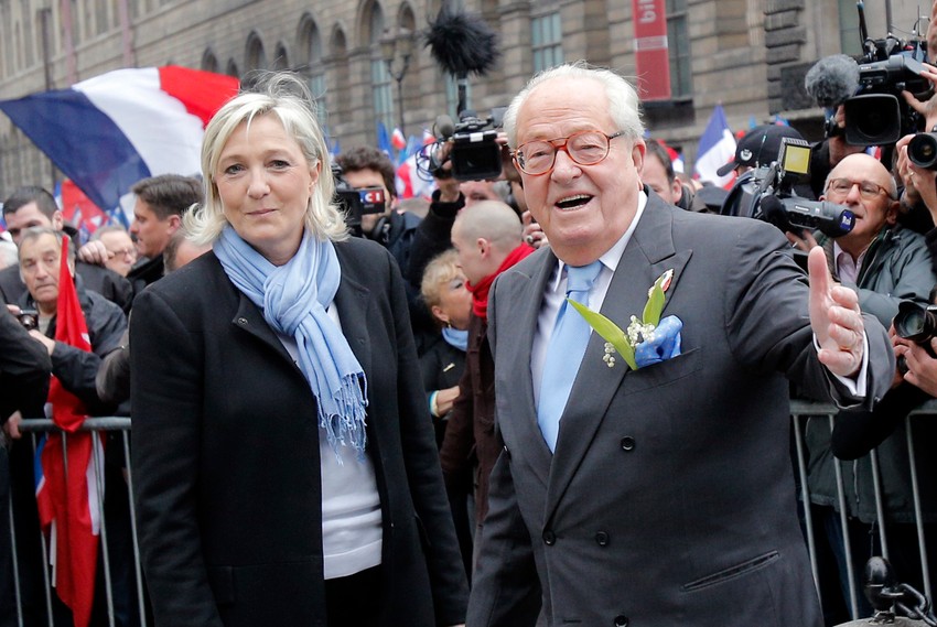 Marin i Žan-Mari Le Pen u Parizu 1. maja 2013.