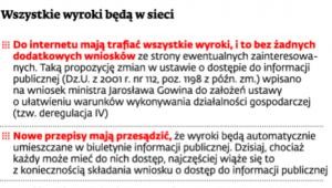 Wszystkie wyroki będą w sieci