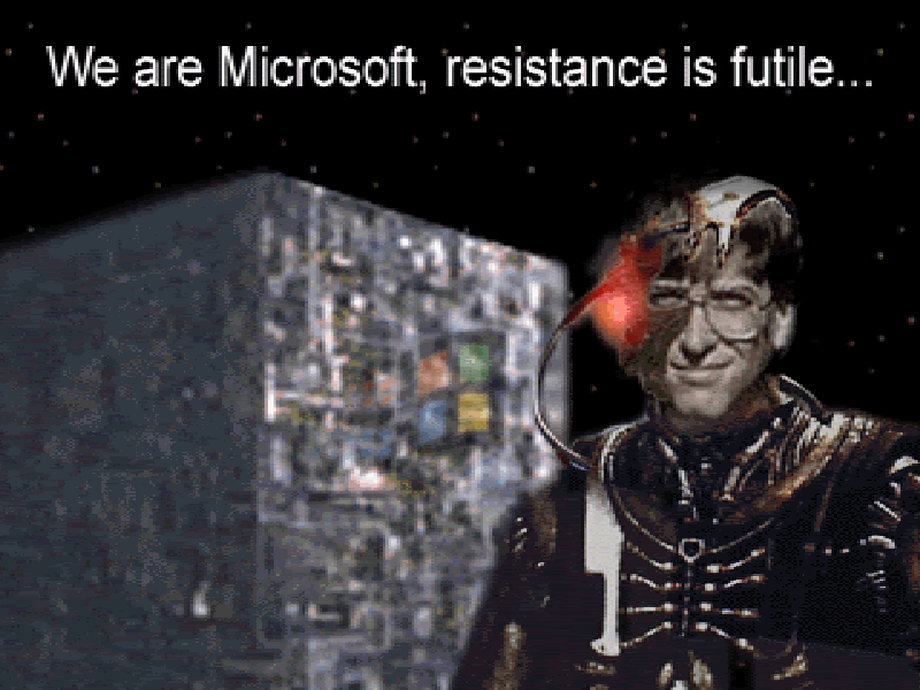 Bill Gates jako cyborg