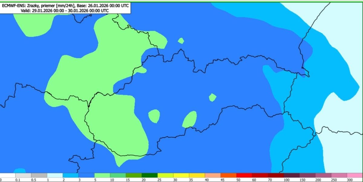 Zrážky na Slovensku. 