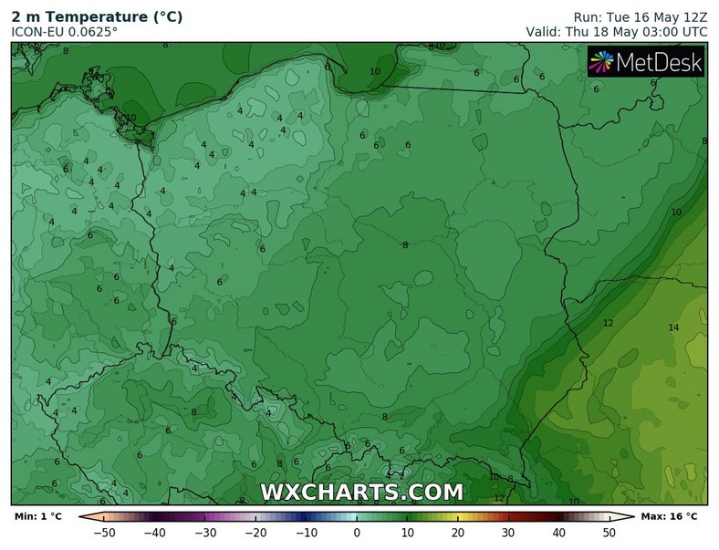 Na północnym zachodzie możliwe są przygruntowe przymrozki!