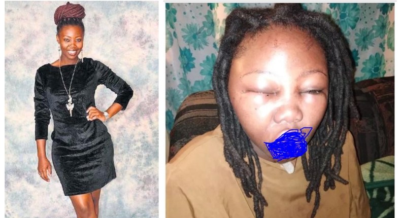 Beautiful actress brutalised by lover for kissing another man in a play 