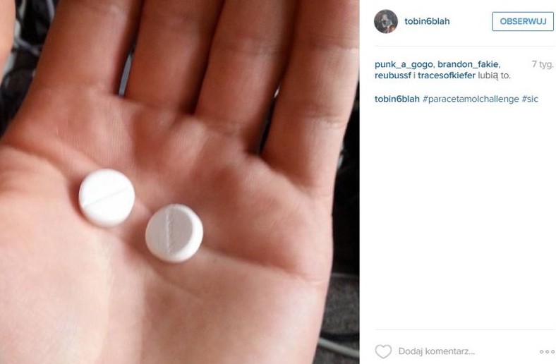 PARACETAMOL CHALLENGE, fot. Instagram