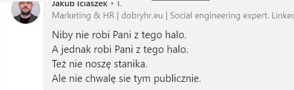 Screeny z Linkedin ws. braku stanika.