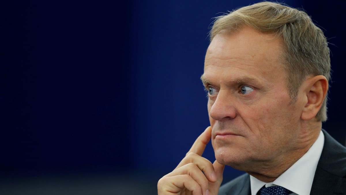 European Council President Tusk attends a debate at the European Parliament in Strasbourg