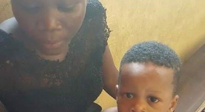 The arrested Covenant Bassey and baby David