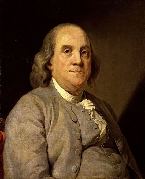 Benjamin Franklin, autor obrazu - Joseph Duplessis - domena publiczna