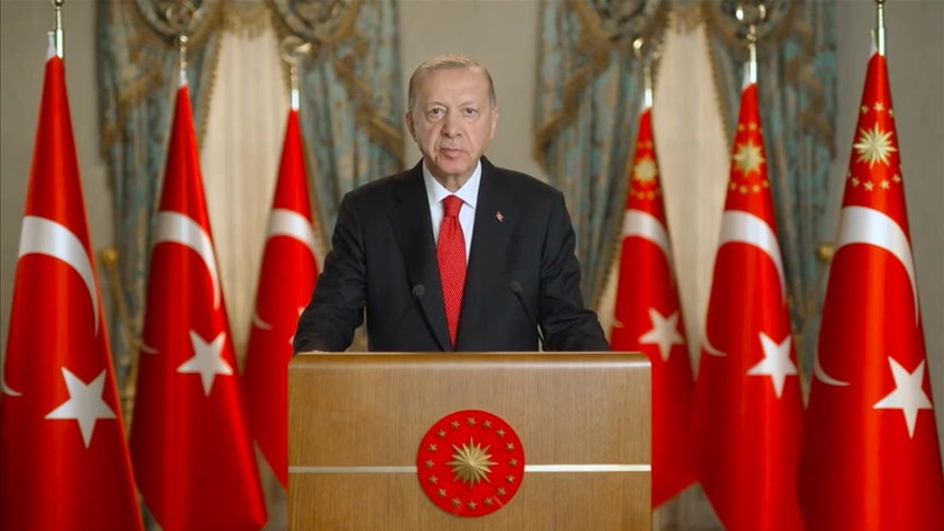 Recep Tayyip Erdogan nagrał wystąpienie na potrzeby szczytu Platformy Krymskiej w Kijowie (23.08.2022)