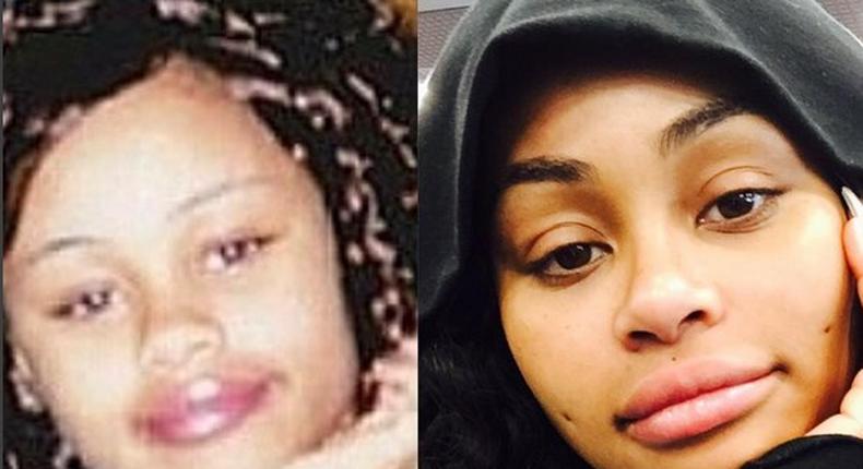 American stripper, Blac Chyna, at age 15 and her look now at age 27