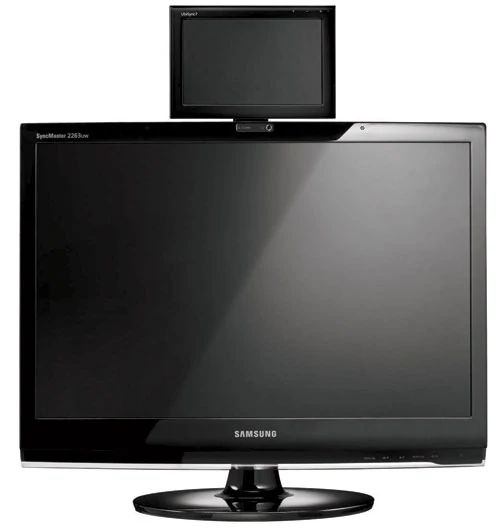 Ciekawa propozycja dla osób wyświetlających na monitorze obraz z wielu źródeł. Samsung SyncMaster 2263 uw to nie jeden, ale dwa monitory w jednym. Prócz 22-calowego, panoramicznego ekranu głównego otrzymujemy dodatkowy 7-calowy ekran pomocniczy, który możemy umieścić na górze lub po bokach monitora głównego