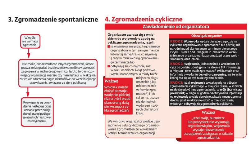 Zgromadzenia publiczne - spontaniczne, cykliczne