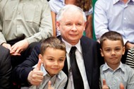 Jarosław Kaczyński z bliźniakami