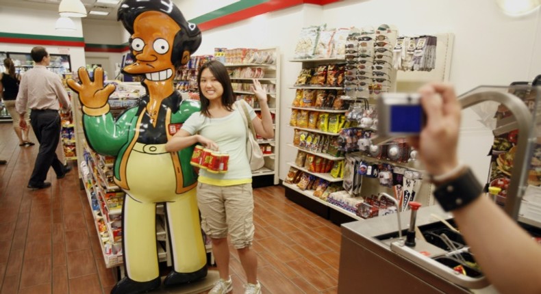 Apu Nahasapeemapetilon, manager of the show's Kwik-E-Mart, is voiced by white actor Hank Azaria, whose marked accent for the role has been criticized