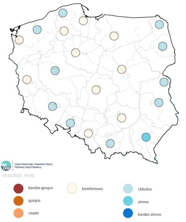 Subiektywne odczucie termiczne -prognoza na 17 lutego br.