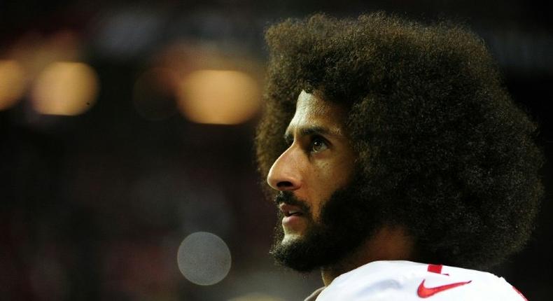 Former 49ers quarterback Colin Kaepernick was embroiled in controversy for kneeling during the traditional playing of the US national anthem before games, in protest of police brutality against minorities