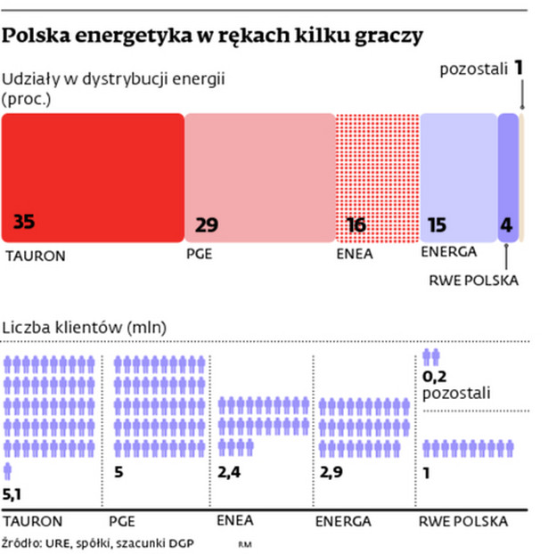 Polska energetyka w rękach kilku graczy