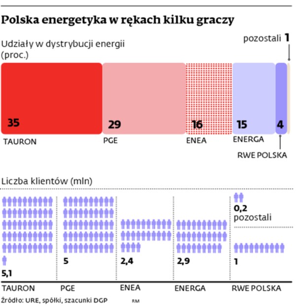 Polska energetyka w rękach kilku graczy