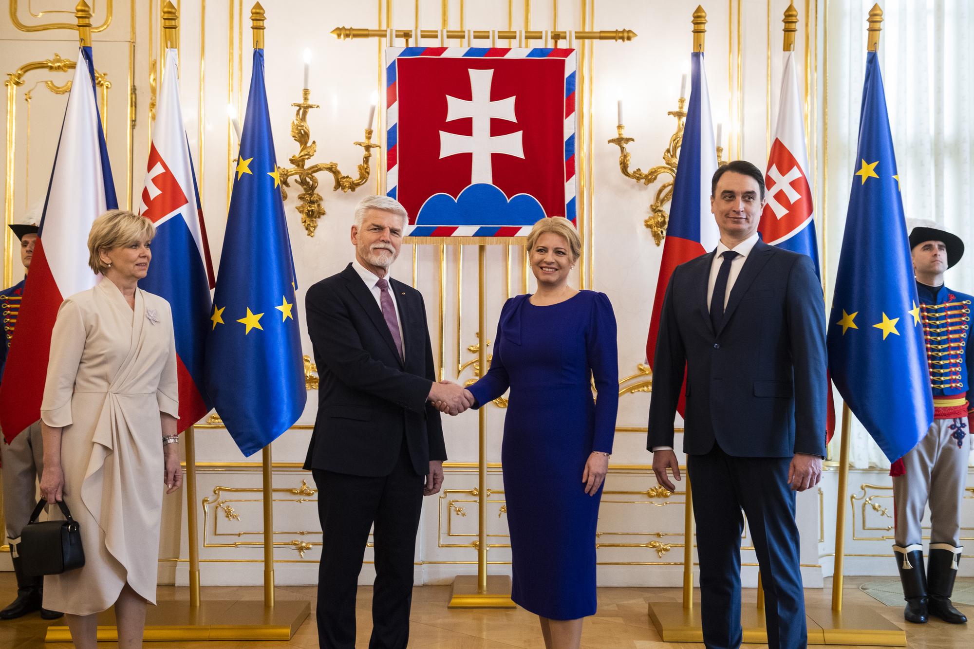 Nový český prezident Petr Pavel na návšteve Slovenska.