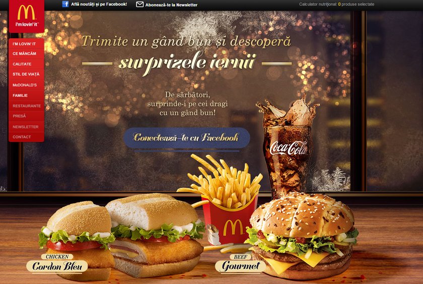 Świąteczne menu w restauracji McDonalds