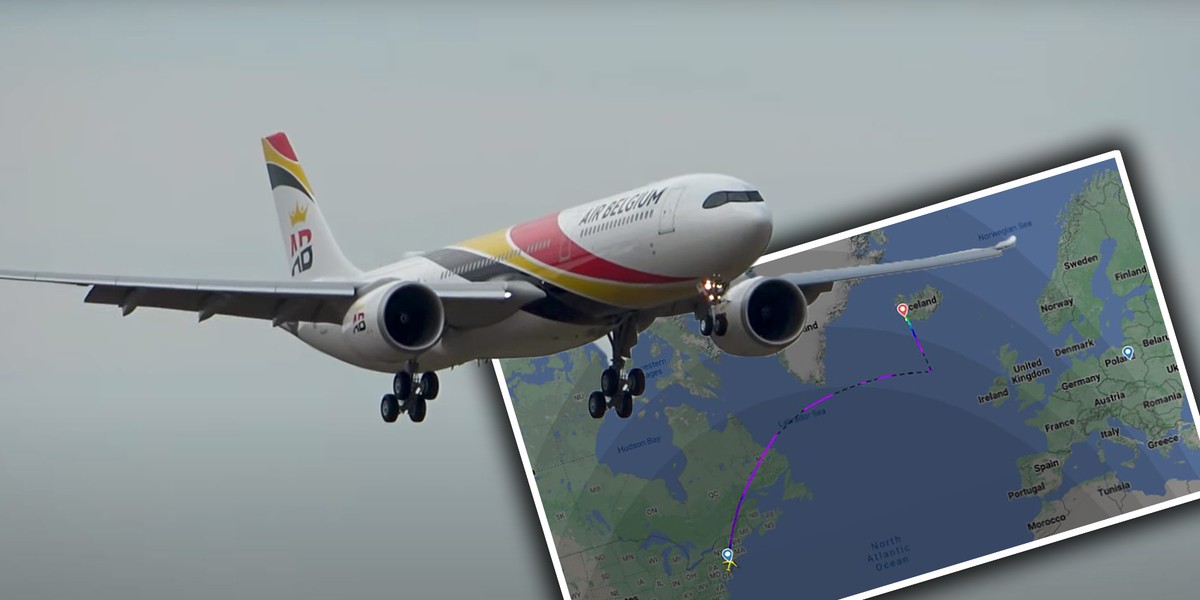 Samolot Air Belgium (taki jak ten na zdjęciu) obsługujący LOT miał przymusowe lądowanie.