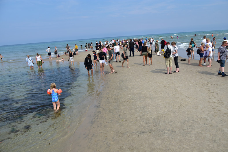 Skagen - koniec Danii na cyplu półwyspu Jutlandzkiego W tym miejscu Morze Północne spotyka się z Bałtykiem