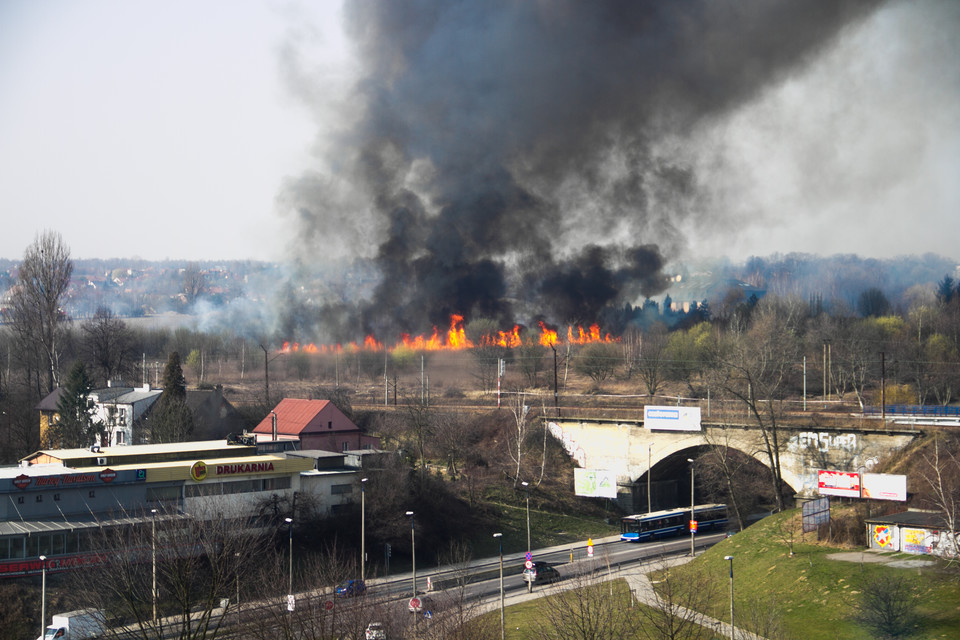 Pożar na Bronowicach w Krakowie